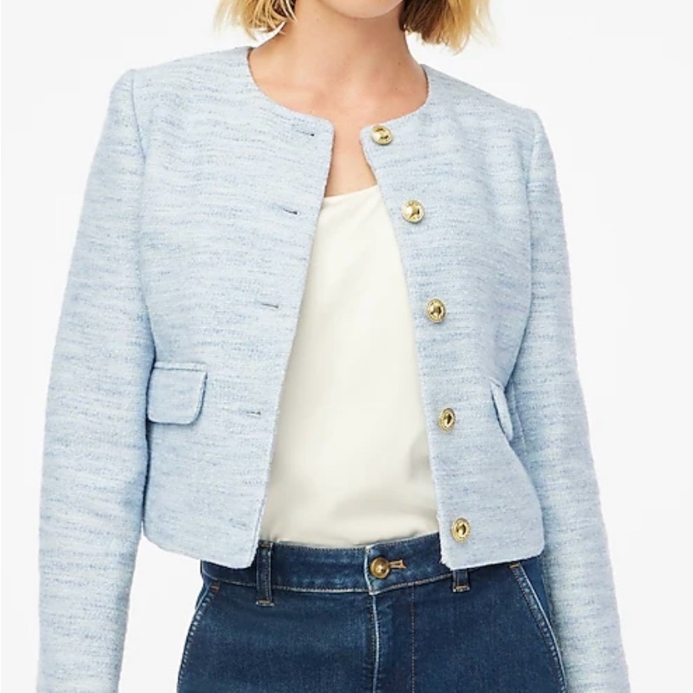 NWT J. Crew Sky Blue Blazer with Gold Buttons